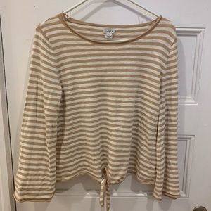 JCrew Striped cotton long sleeve with knot - NWT